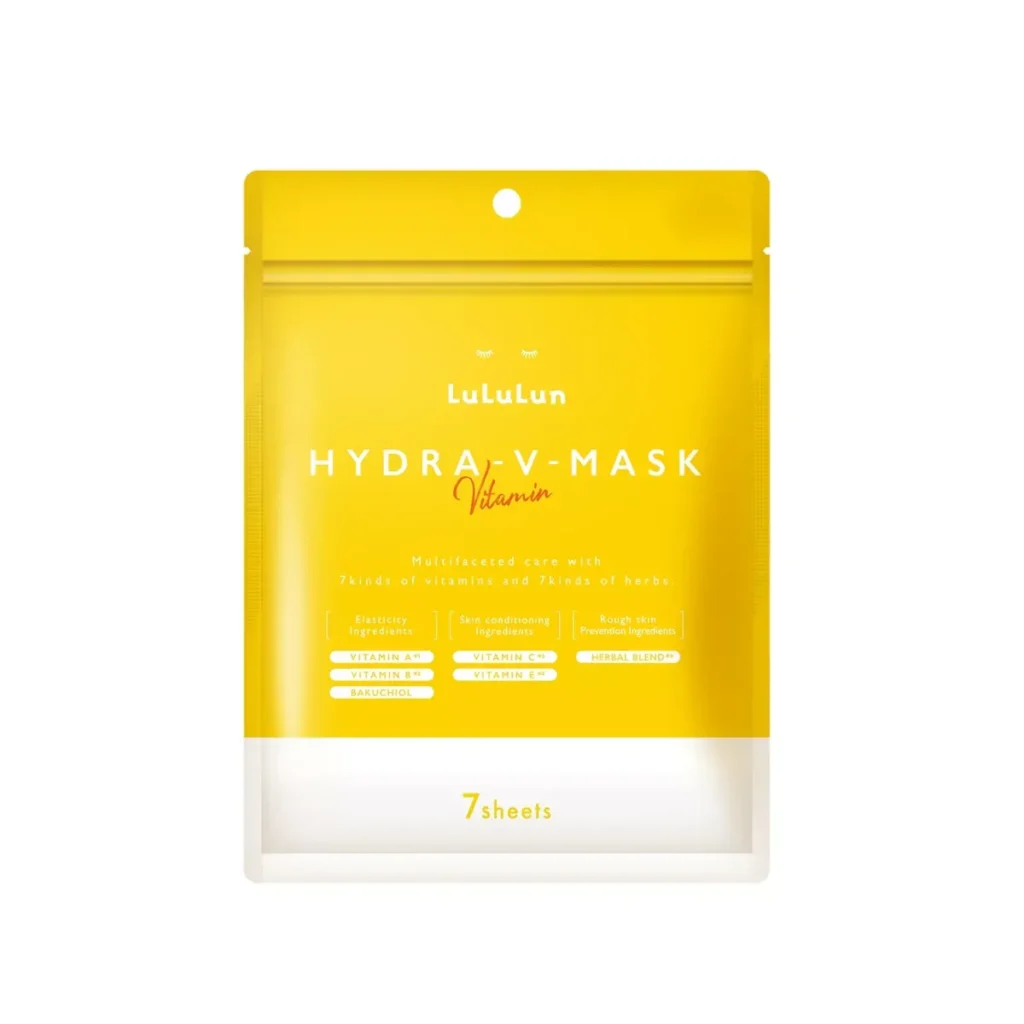 LULULUN Face Mask Hydra V – Mască textilă intens hidratantă cu vitamine și extracte din plante, 7 buc
